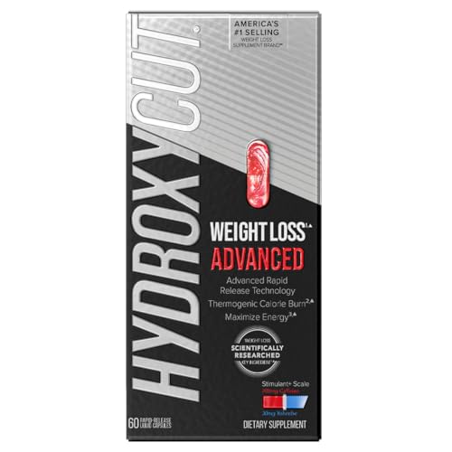 Hydroxycut Advanced – 60 Rapid-Release Liquid Capsules – Thermogenic Calorie Burn, Maximize Energy – for Women & Men