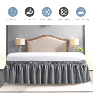 Freshculturekingbedskirtdustruffleforkingsizebedeasyfitwith15inchtailoreddropelasticwraparoundbedskirtkingsizehotelqualitybedskirtsforadjustablebeddarkgrey Urban Country Home Decor Freshculture king bed skirt dust ruffle for king size bed easy fit with 15 inch tailored drop elastic wrap around bed skirt king size hotel quality bed skirts for adjustable bed dark grey urban country home decor