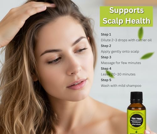 Image of Earth N Pure Tea Tree Essential Oil | 100% Pure Natural Therapeutic Grade | Steam Distilled Melaleuca Alternifolia Oil | For Diffuser, Aromatherapy, Hair Care, Skin Care & DIY | 250ml
