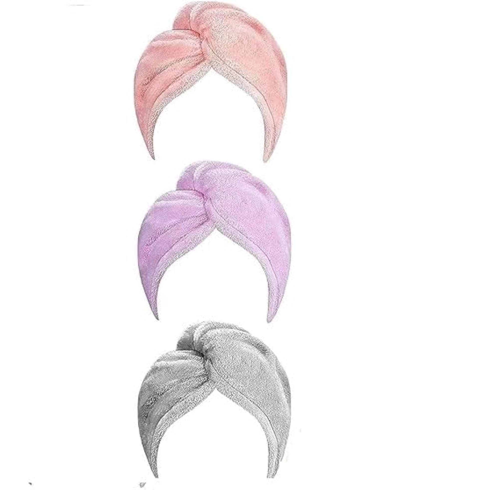 Microfiber Hair Drying Towel Wrap with Button, Quick Dry Turban Cap
