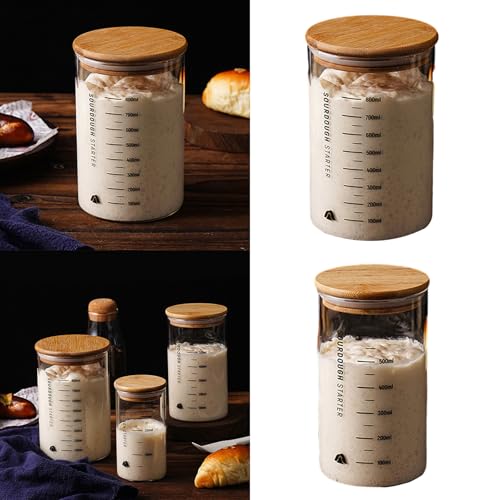 Récipient en verre pour levain bocal transparent à large ouverture avec couvercle - 3