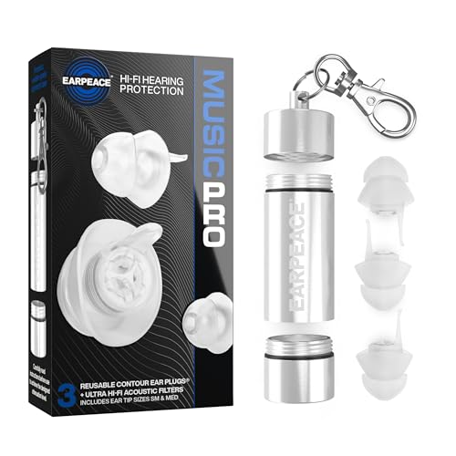 EarPeace Music PRO Tapones Concierto de Alta Fidelidad - Tapones Oidos para Músicos y Festivales - Tapones Patentados con Cancelación de Ruido - Alta Protección 20 dB