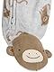 Simple Joys by Carter’s Unisex Baby Schlaf- und Spielanzug aus Fleece mit Füßen, 2er-Pack, Grau Affe/Weiß Eule, Frühchen