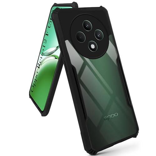 Image of Jkobi Back Cover Case for Oppo Reno 12F 5G (Shockproof with Polycarbonate Clear Panel | Professional Black)