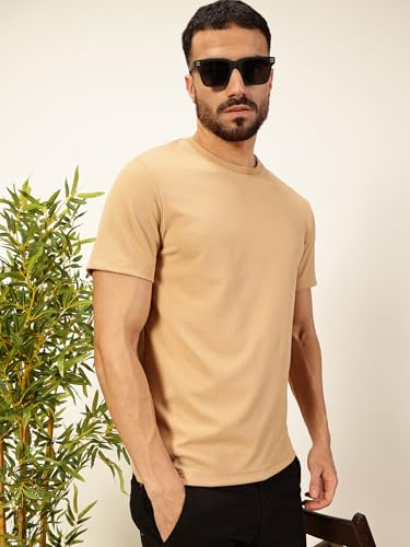 Image of Thomas Scott Men's | Solid | Half Sleeve | Slim Fit | Poly Blend | Crew Collar | Casual Tshirt