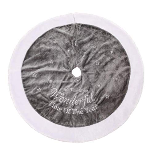 Christmas Tree Skirt 90cm Christmas Embroidery Tree Skirt Short Plush Christmas Tree Decoration Pad Scenery Decoration