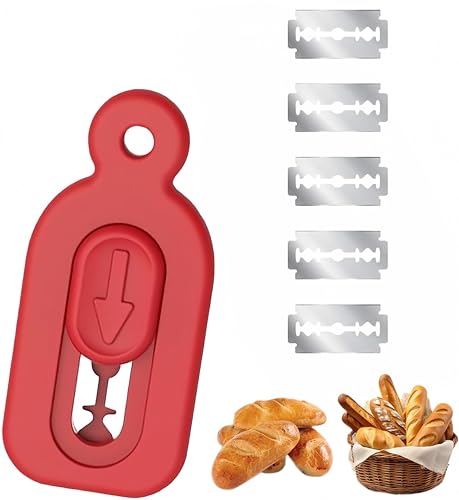 Zhenghebuy Couteau à Pain,Brot Lame, Brot Scoring Knife,Couteau de Boulanger,Lame Boulanger avec 5 Acier Inoxydable Lames pour DIY Pâte Graver Pain Cuisine Accessoire de Boulangerie