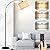 Arc Floor Lamps for Living Room, Modern Remote Control Standing Lamp with Stepless Dimmable, Black Tall Floor Lamp,Over Couch Arched Reading Light for Bedroom, Office(Bulb Included)