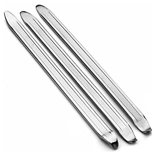TIPIPARK 3 Pcs Bike Tire Levers - Motorcycle Tire Spoons Iron Set Dirt Bike Tire Changing Tools 10" Lengthen Premium Stainless Steel Repair Tube for Motorcycles Electric Bicycles Mountain Dirtbike