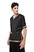Men's Vintage Medieval V-Neck Shirt Pirate Warriors Costume Gothic Short Sleeves Viking Clothing (L, Black)