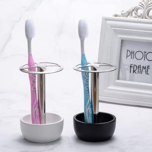 Toothbrush Holders For Bathroom, 304 Stainless Steel Toothbrush Stand Bundle For Kids, Families, Apartments And Hotels, White And Black #TOP5