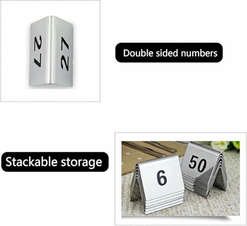 Numéros de table de tente en acier inoxydable 1-50 pour restaurant