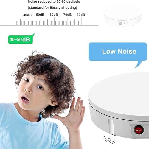 360 Degree Electric Rotating Turntable Display Stand, Commodity Photography Revolving Plate,Window Display Jewelry, Watches, 3D Models, Cakes, Digital Products Photography Turntable