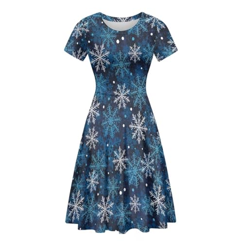 Image of POLERO Sunflower Dress for Women Floral Summer Dresses Short Sleeve Casual Sundresses Midi Dresses