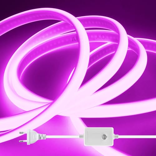 HEGEHE Dimmable Lumière au néon LED COB, 220V 288 LEDs/m Ruban Led Flexible Néon Bande Led, IP65 Etanche Bande Lumineuse Super Lumineux pour Escalier,...