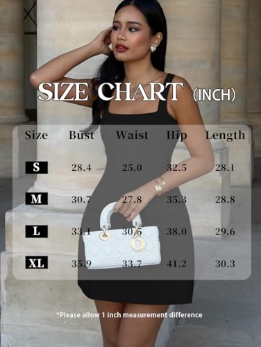 Image of HYZ Women's Summer Sexy Square Neck Sleeveless A-Line Party Tank Top Mini Dress