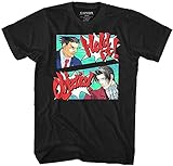 100% algodón Ace Attorney Hold it Objection Phoenix Wright Edgeworth Capcom Top Black, Negro , S