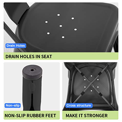 Fdw Metal Dining Chairs Set Of 2 Patio Chair Indoor Outdoor Chairs Kitchen Metal Chairs Restaurant Chair 18 Inch Seat Height Metal Stackable Chair 330Lbs Weight Capacity Tolix Side Bar Chairs #TOP4