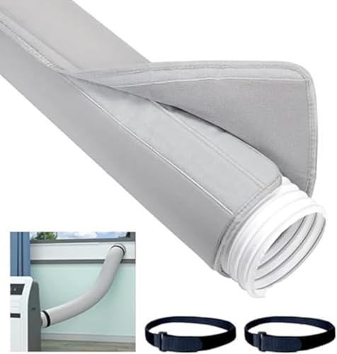 Zdaqian ダクトホースカバー 空調排気ホースカバー ポータブルエアコン用断熱 長1.5m 防塵 調排気 エアコン用チューブ スポットクーラー ダクト絶縁ラップ フレキシブル 保護 (A)