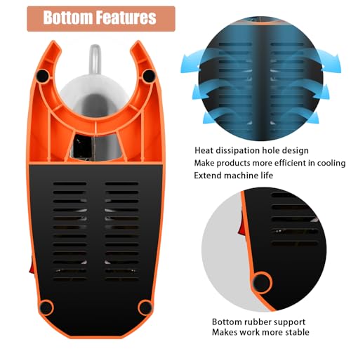 INSELY Electric Ice Shaver Snow Cone Maker Prevent Splash Stainless Steel 4 Blade Machine,200lbs/hr with Ice Pick for Home and Commercial Use(Orange)