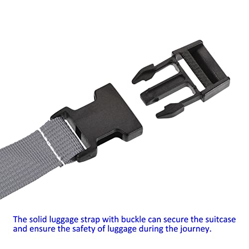 Image of M METERXITY 1 Pack Luggage Straps- Travel Baggage Accessories Adjustable Suitcase Belt with Quick Release Buckle, Apply to Travel (2 Meters, Gray)