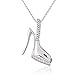 J.Rosée Jewelry Sterling Silver Pendant Necklace "High-Heels" 3A Zirconia