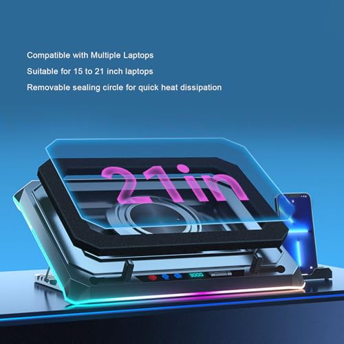 Base de enfriamiento para laptop Gaming RGB con ventilador industrial miniatura 5