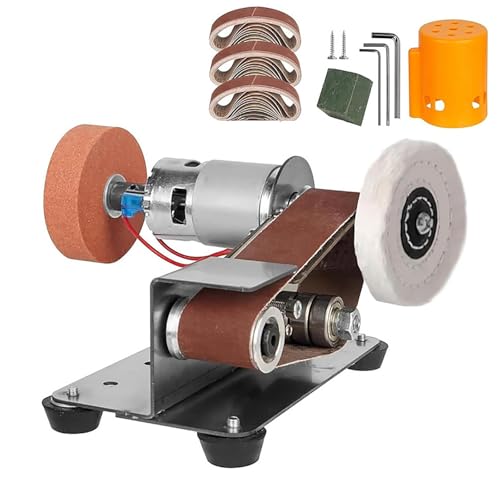 Electric Belt Grinder, Small Belt Grinder with Abrasive Belt, 7-speed Speed Adjustment/3-speed Switch/4000-9000rpm/min/can Be Reversed/abrasive Belt Size: 330 * 30mm, Used for Metal