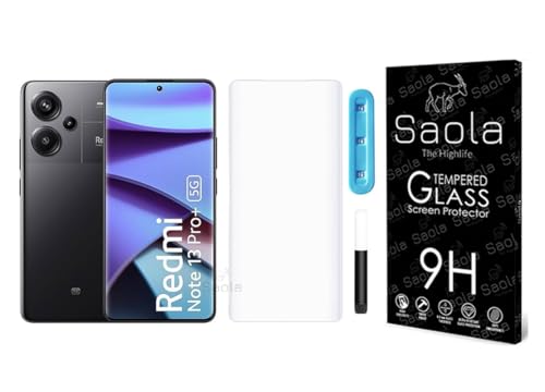 Image of Saola 1-Pack UV Curved Tempered Glass for Redmi Note 13 Pro Plus | 9H Hardness | Edge-to-Edge Full Screen | UV Light Installation | Scratch Resistant | Case Friendly Screen Protector. (6.67 Inches)