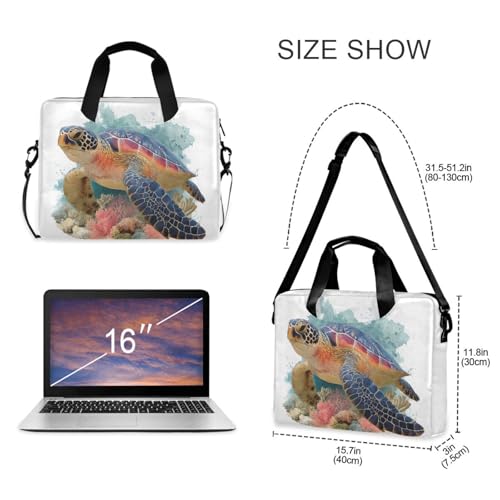 Maletín para laptop con estampado de tortuga marina miniatura 4