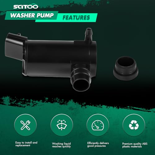 Image of SCITOO 85330-50030, 85310-20190, Windshield Washer Pump Motor fit for 2000-2005 For Toyota Echo;2002-2007 For Toyota Land Cruiser | Direct fit for 2003-2008 For Toyota For Corolla|Replaces OE 85330-50030|85310-20190|85310-20210|85330-12340|With Grommet