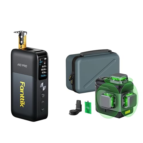 Fanttik A10 Pro 2-in-1 Digital Laser Tape Measure with HD IPS Color Display & Fanttik D12 PRO Laser Level 3 x 360°