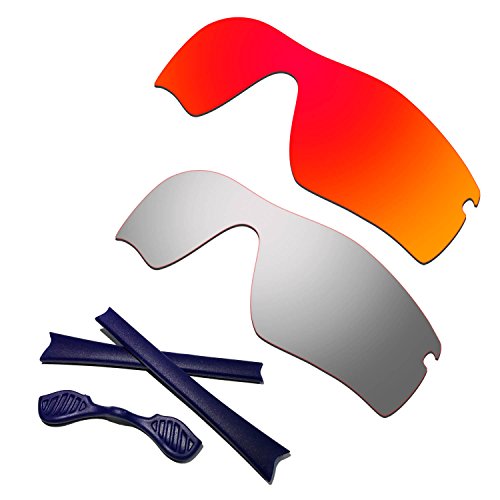 Verres polarisés rouges Oakley Radar Path titane et manchons bleus