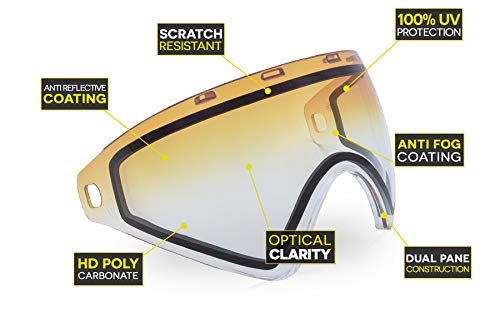 Bunker Kings CMD/Virtue VIO Thermal Paintball Goggle/Mask Replacement Lens - HD Clear