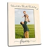 World's Best Dad Forever Wooden Picture Frame -4 X 6 Inches Photo Frame Tabletop Display -Photo Gift for Father, Dad Picture frame for Birthday Gifts, Home & Office Decorations (Vertical)- B02