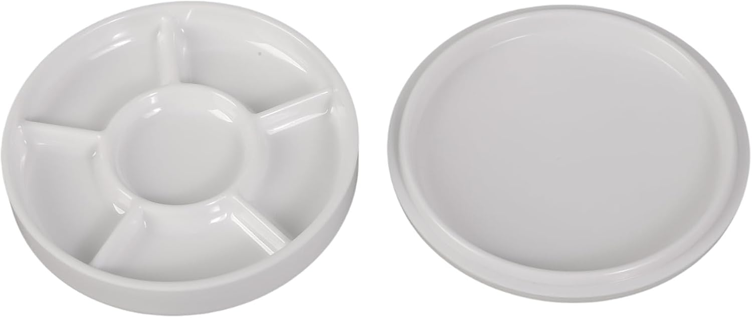6 Wells Paint Mixing Tray for Artist Hobbyist Round Watercolor Mixing for Art Class Leakproof Storage
