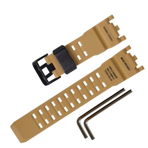 Pulseira de borracha impermeável para relógio Casio para G-shock GWG-2000 Mudmaster, acessórios de pulseira de pulso para homens (anel preto/cáqui)
