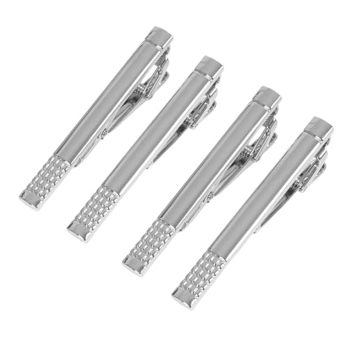 Image of 4 Pcs Stainless Steel Tie Clips for Men Classic Tie Bar Clip for Formal Business Wedding Party Fathers Day Gift