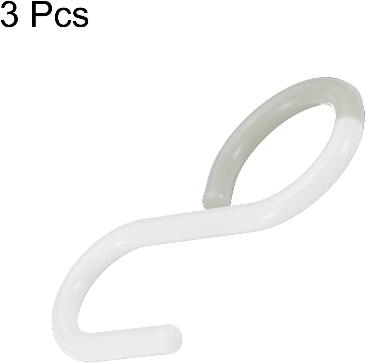 HARFINGTON 3pcs S Hooks, 2.4" Plastic, White, Modern Style, 6lbs Capacity, Easy Install, Kitchen, Closet, Garden, Multi-Purpose