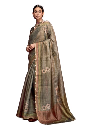 Sari traditionnel indien Pure Tusser idéal pour un mariage élégant