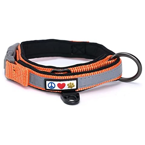 Pawtitas Lumberjack Padded Martingale Collar for Dogs | Soft Neoprene Dog Collar for Your pet's Comfort Made with Reflective Band for Maximum Visibility | Fits Small and Large Pets - Large Orange Cover