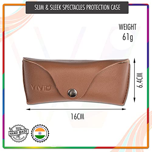 Image of Unisex Lightweight Specs Snap Button Eyewear Dabbi Leather Soft Case Cover