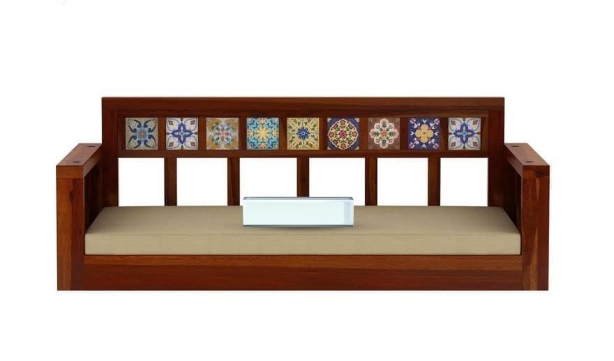 Image of Sheesham Wood Swing for Balcony | House Swings for Living Room | Wooden Patio Jhula for Home Indoor, Garden Outdoor & Balcony | Rosewood, Honey Finish
