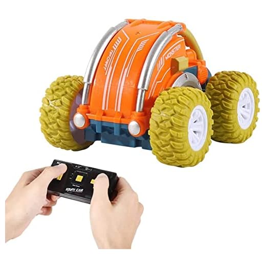 4-hjulig bil snurrar och vänder fjärrkontroll bil för pojkar barn småbarn RC stunt bil leksak inomhus och utomhus hobby klass radiostyrd racerbil för barn vuxna hobbyist