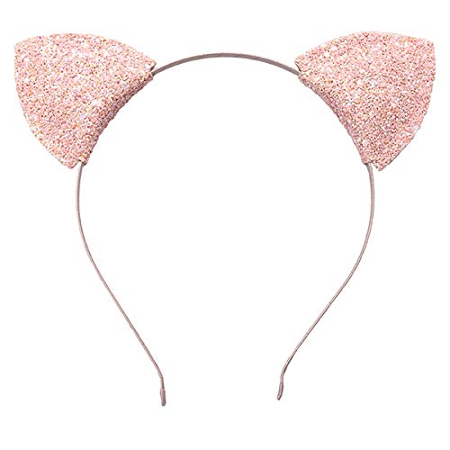 LIRILA Sequin Cat ears Headband for Women, Glitter Cat Ear Headbands, Cosplay cat ears Headband for adult children for Party Celebration Daily Wearing one size pack of 6 Colors (Multicolor)