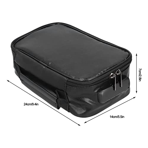 Fireproof Document Bag with Lock Small Fireproof Document Safe Box Portable File Organizers Home Office Travel (Black) - Image 2