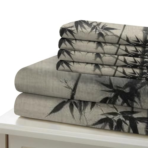 Housse de Couette Bambou 3D Super King 260x220cm et Ses 2 Taies d'Oreiller en Microfibres