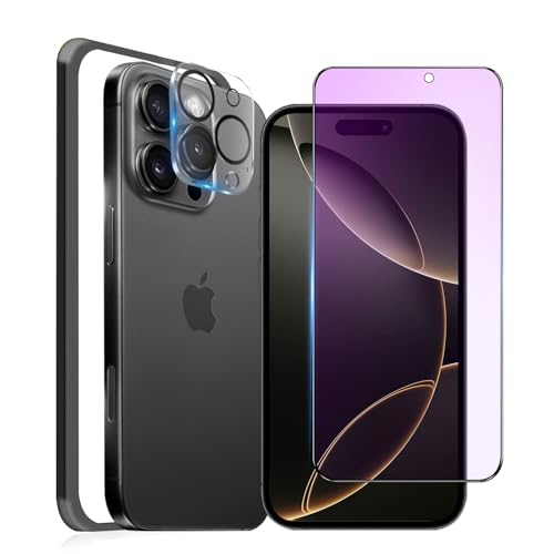 MINIKA �u���[���C�g�J�b�g �t�B���� iPhone 16 Pro Max �p�� �K���X�t�B���� �u���[���C�g �A�C�t�H��16�v���}�b�N�X �����K���X �S�� �ی�t�B���� ��Phone16Pro Max �t�B���� �ی�V�[�g ��Phone 16ProM