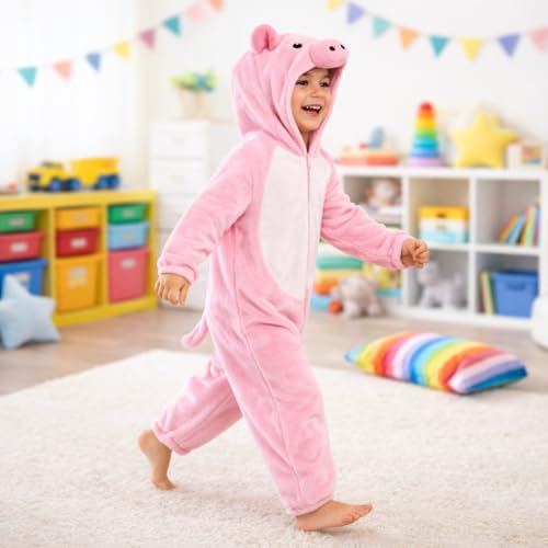 Image of Raj Costume Animal Fancy Dress Costume for Boys & Girls | Hooded Full Body Wildlife Zoo Animal Jumpsuit | Soft Costume for School Function, Fancy Dress, Halloween, Birthday, Cosplay & Role Play