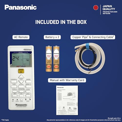 Image of Panasonic 1.0 Ton 3 Star, New Star Rated, Hot & Cold Inverter Split AC (Crystal Clean, -10~55C Oper., Higher Airflow, Copper Cond., 8in1 Convertible, 2-Way, PM0.1 Filter, CS /CU-EZ12CKYF,White)
